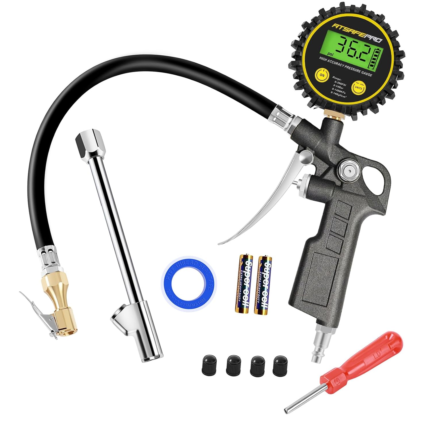 Tire Inflator With Gauge