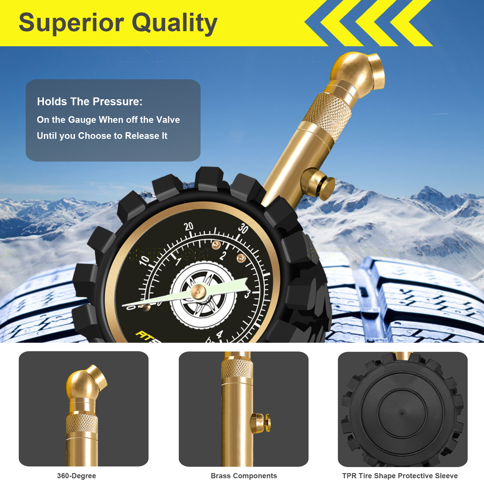 Gauge de pneu sans batterie