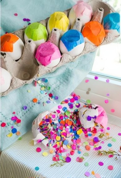 party game with confetti eggs