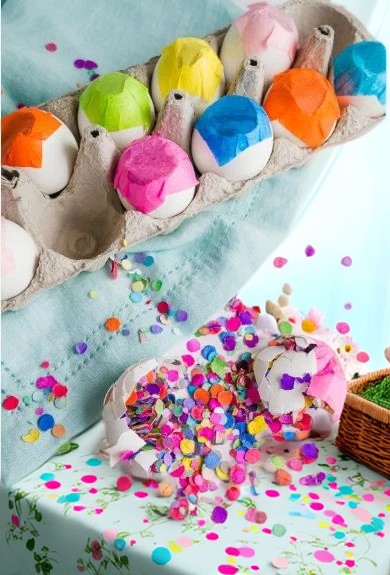 party game with confetti eggs