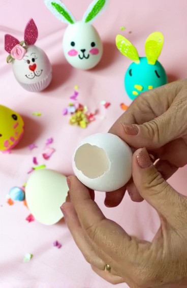 DIY egg shell with kids, fun with DIY egg shell