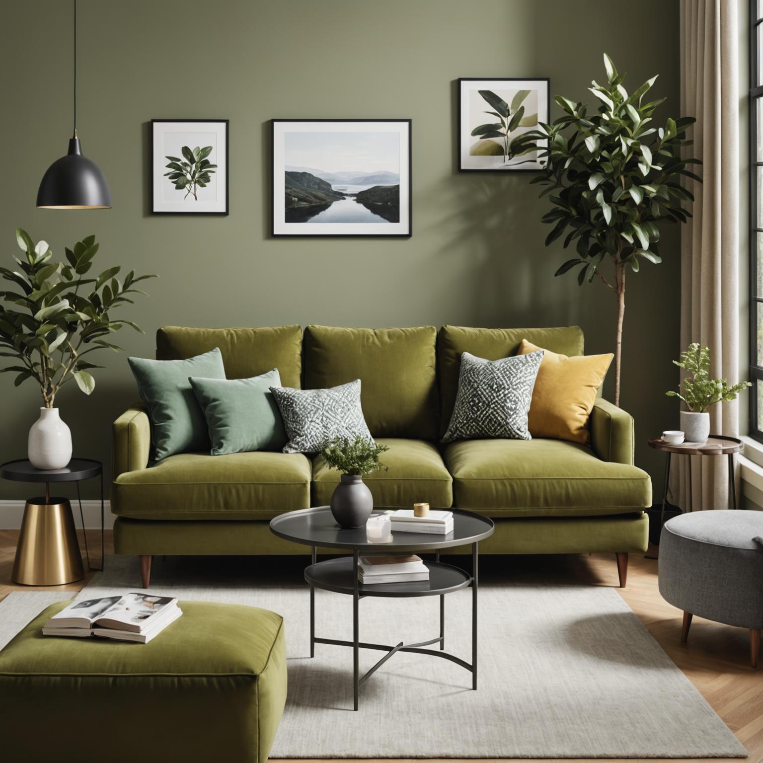Homezeno: Modular Olive-Green Sofa for Comfort & Style