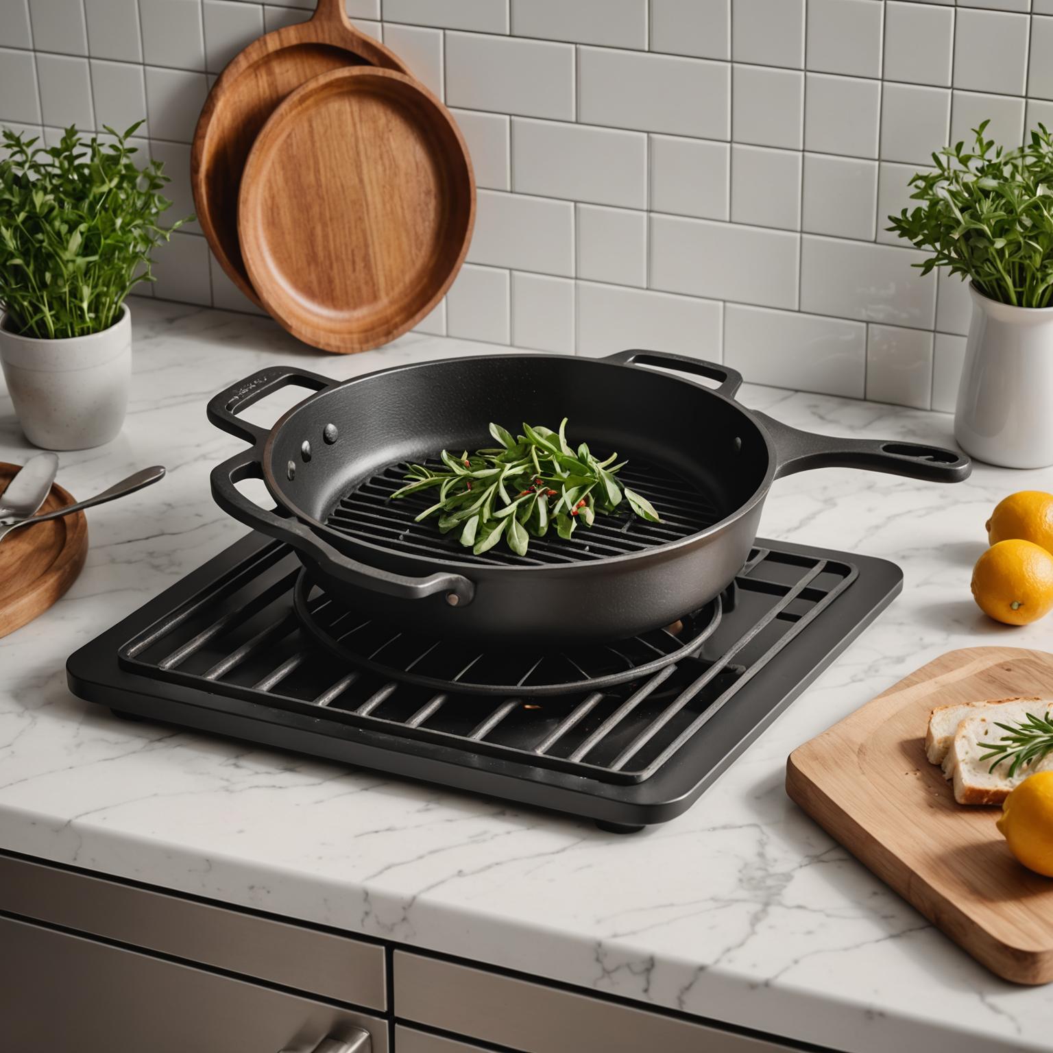 Checkered cast iron diamond: durable and elegant pot support