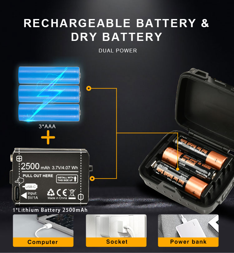 dual power dry cell rechargeable battery