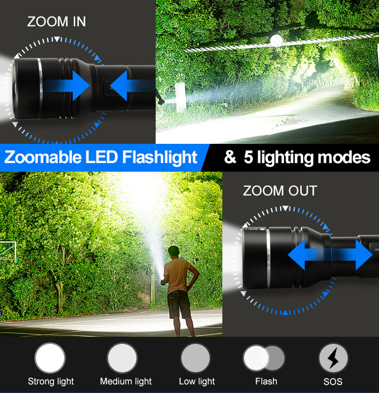 5 modes flashlight