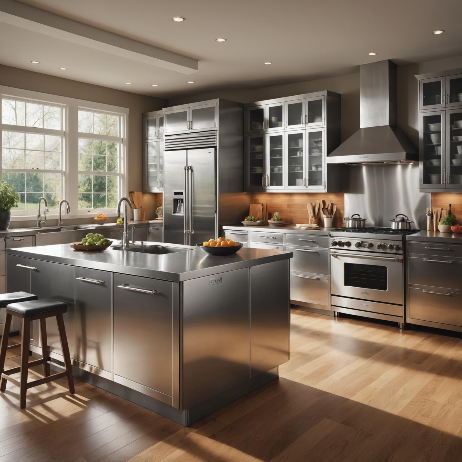 Discover the elegance of brushed stainless steel plates