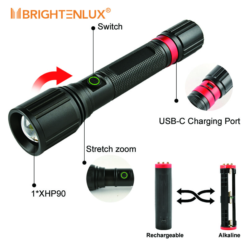 dual power led flashlight