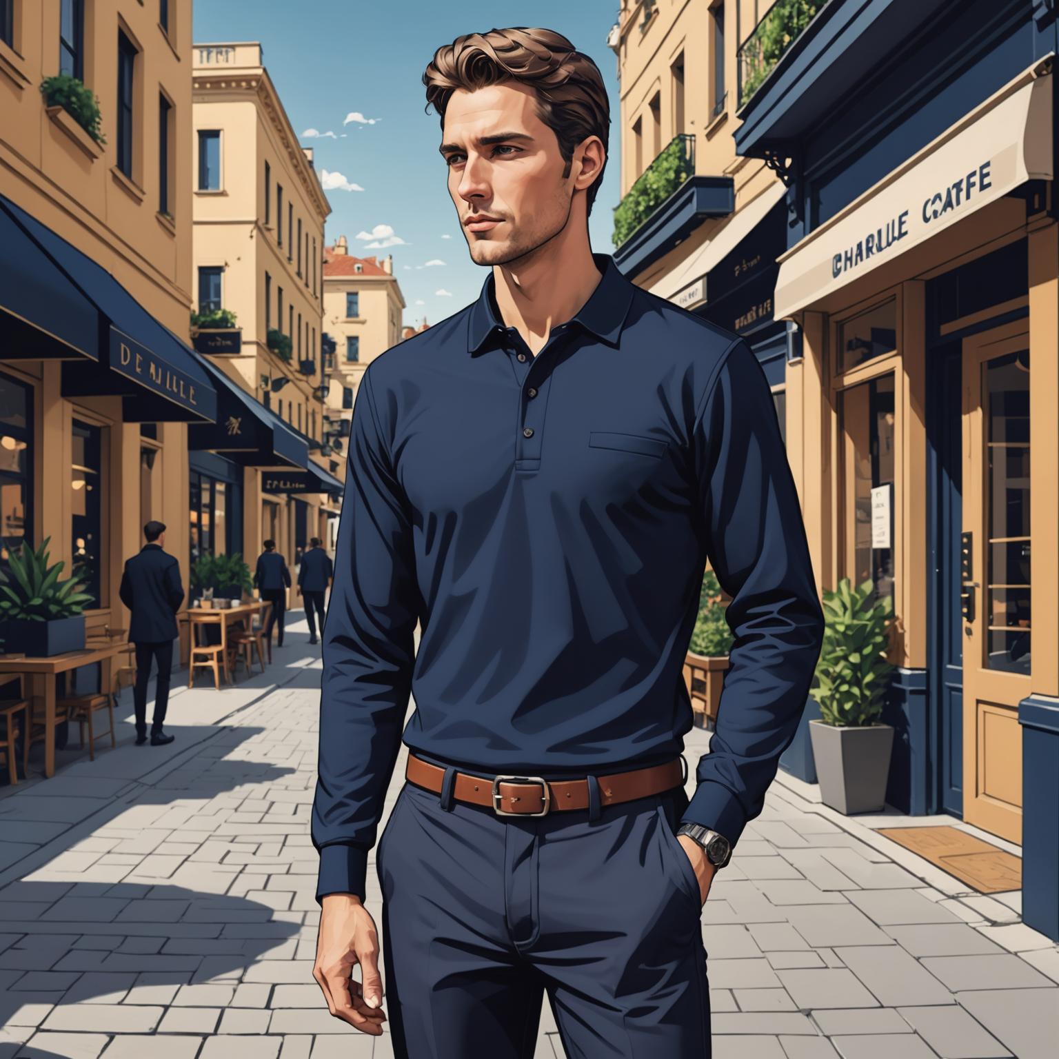 long sleeve polo for men, casual long sleeve polo, long sleeve polo with logo