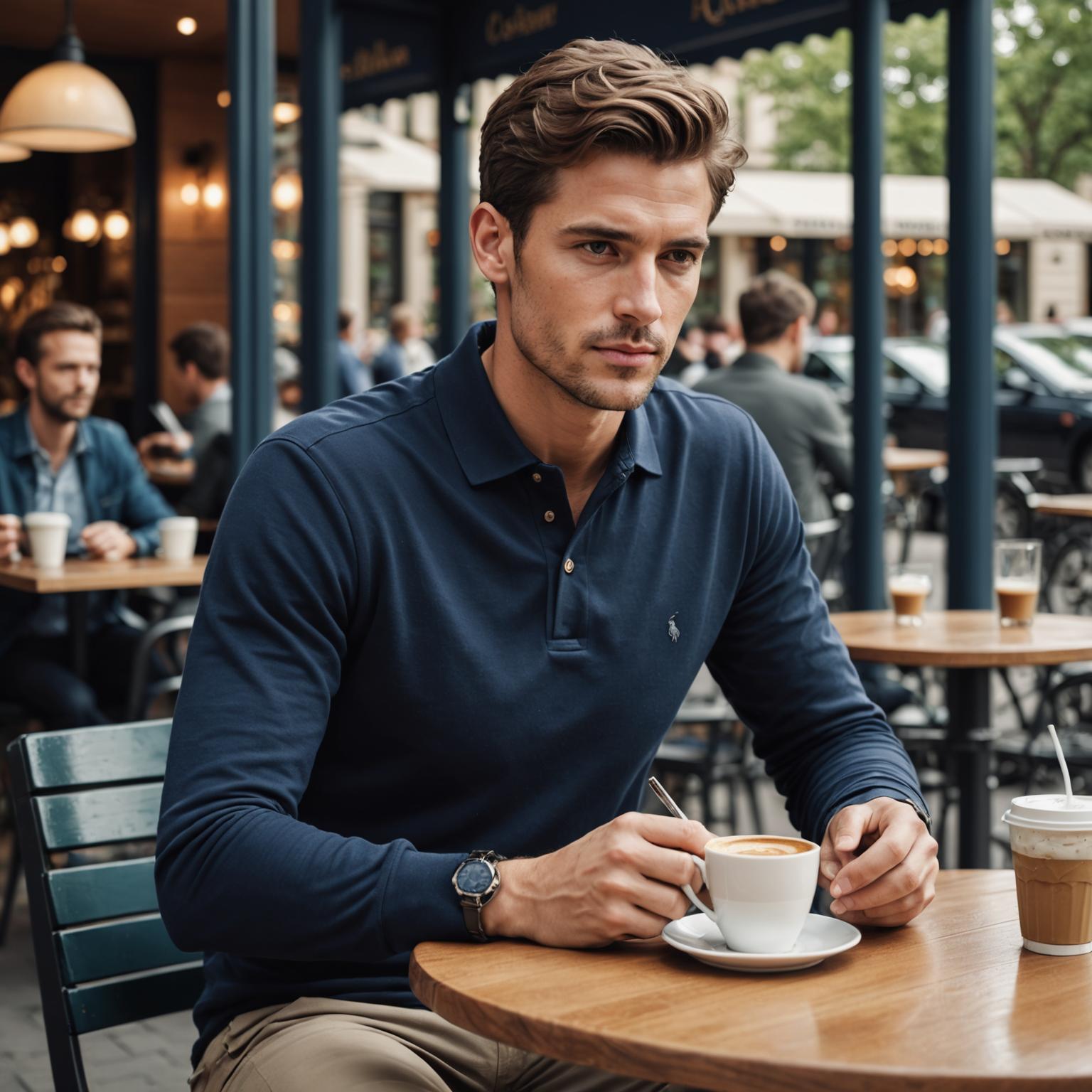 long sleeve polo for men, casual long sleeve polo, long sleeve polo with logo