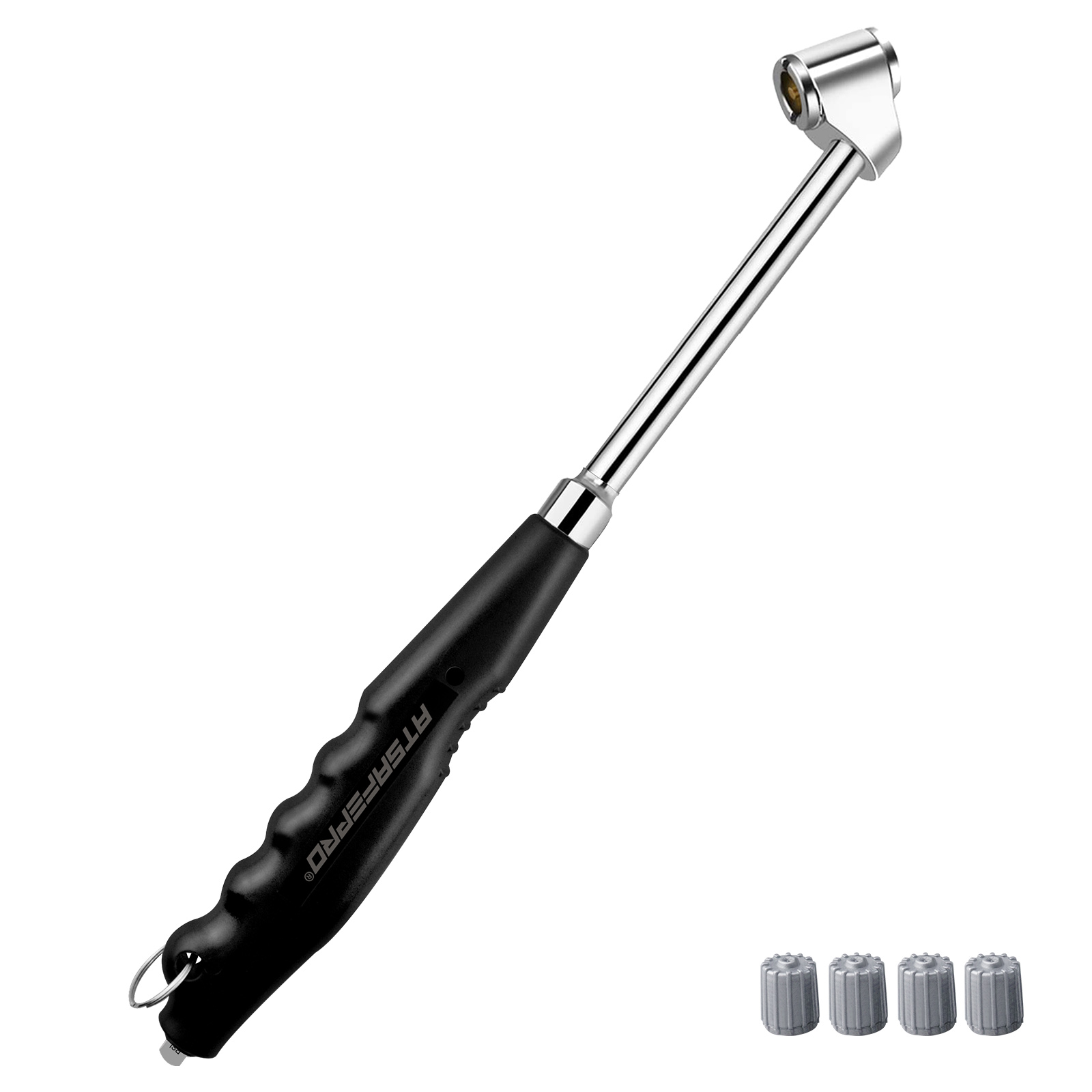Gauge de pression du pneu à double tête - bars 10-150 psi / 1-10 et 12,7  longueur, jauges de pneus analogiques en alliage en alliage zinc lourd pour semi-camions, VR, voitures, VUS, SCHRADER VALVE COMPATIBLE ET PVC GRIP