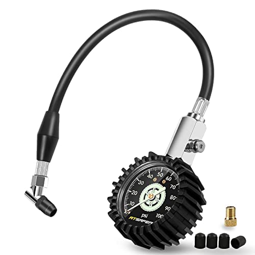 Gauge de pression des pneus 100 psints dans lobscurité, ATSAFEPRO 2,5 ”Pneus mécaniques de cadran pour la pression des pneus, Précision certificat