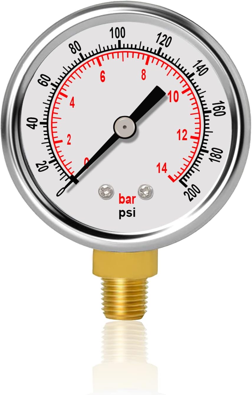 GODESON LUFTEMASTEMAGE 0-200PSI, 2-Zoll-Zifferblätterung Lufttankmesser mit 1/8npt für den Luftkompressor, unteren Reittier +/- 2,5% Genauigkeitsdruckmesser…