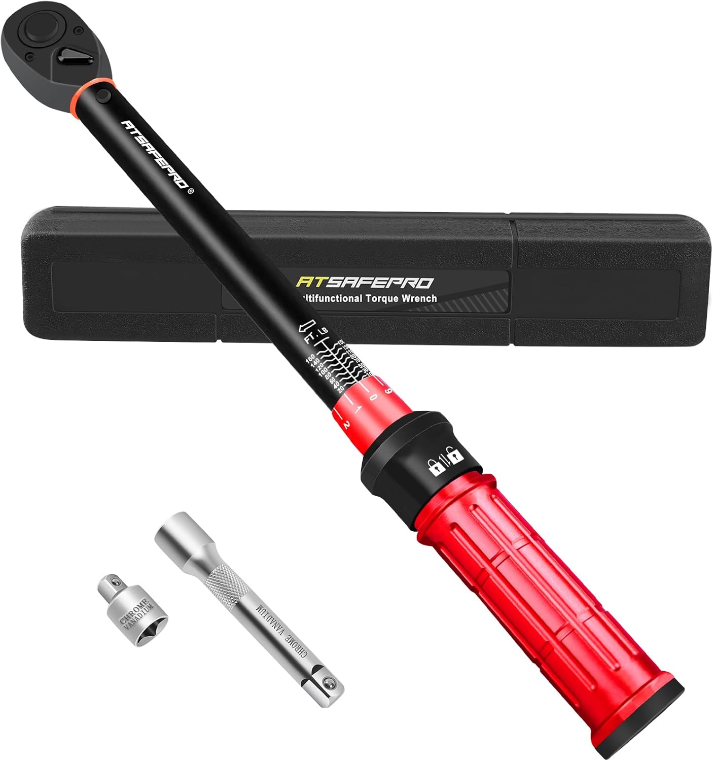 Torque Wrench 1/2 Drive -Dual Scales 10-160 Ft-Lb /13.60-217 Nm,1/2 Torque Wrench-High Precision ±3%,Tire Torque Wrench-72 Tooth Dual-Direction,Easy Use for Bikes, Moto & Cars