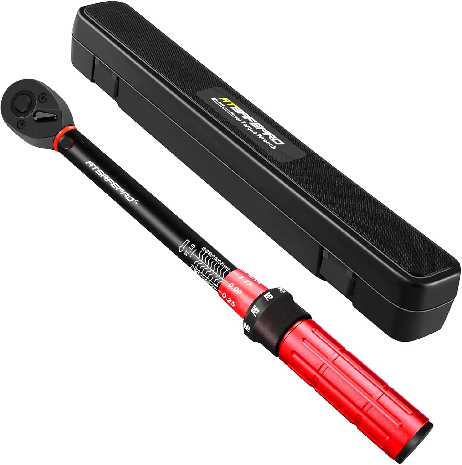 3/8 Inch Torque Wrench,Torque Wrench 3/8 Drive-Dual Scales 5-50 Ft-Lb/6.8-68 Nm,3/8 Torque Wrench-72 Tooth Dual-Direction Click, Easy Use for Bike, Motorcycle and Car Repair