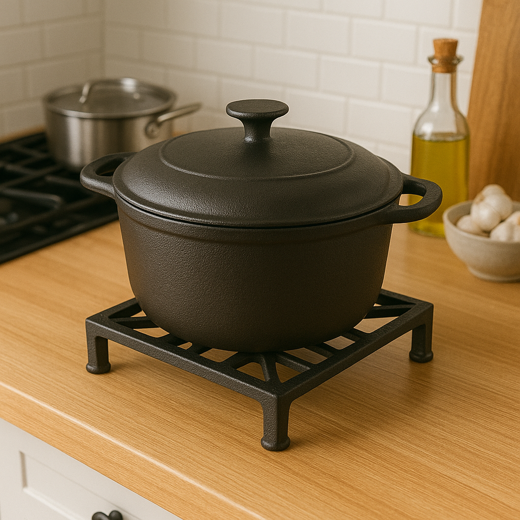 Organización de la cocina de maestría: ideas de estante de hierro fundido