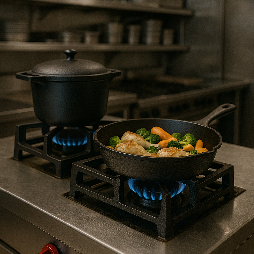 Revolucionar cocinas con rejillas de hierro fundido de doble orificio