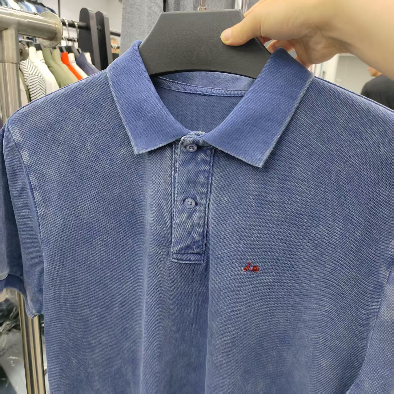 Polo Shirt with Snow Wash Effect: A Vintage Modern Classic
