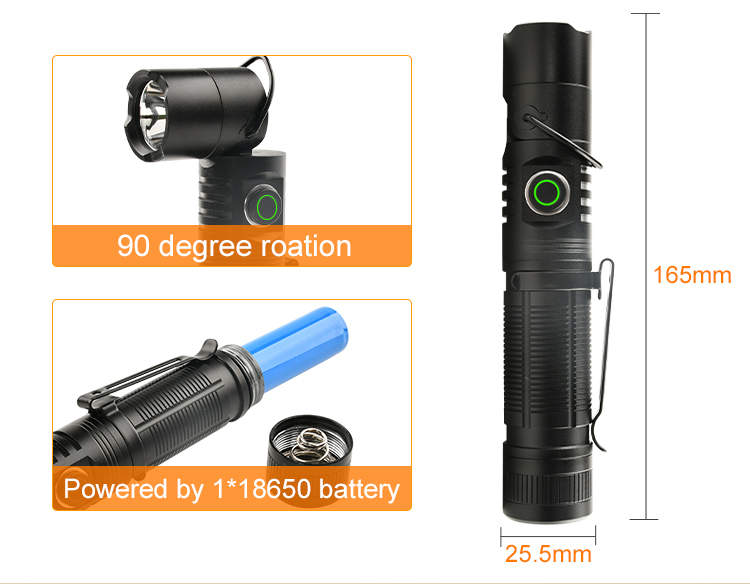 Brightenlux 1000 Lumens Регулируемый фонарик с светодиодом головки - SST40 | Тип-C перезаряжается | Магнитный хвост | Водонепроницаемый