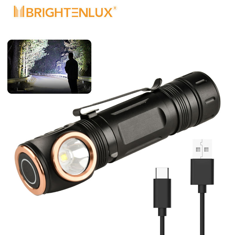  Brightenlux 1500 Lumens Type-C Rechargeable LED Flashlight – SST40 | Magnetic Tail | Strobe Mode | 21700 Battery | Compact & Powerful
