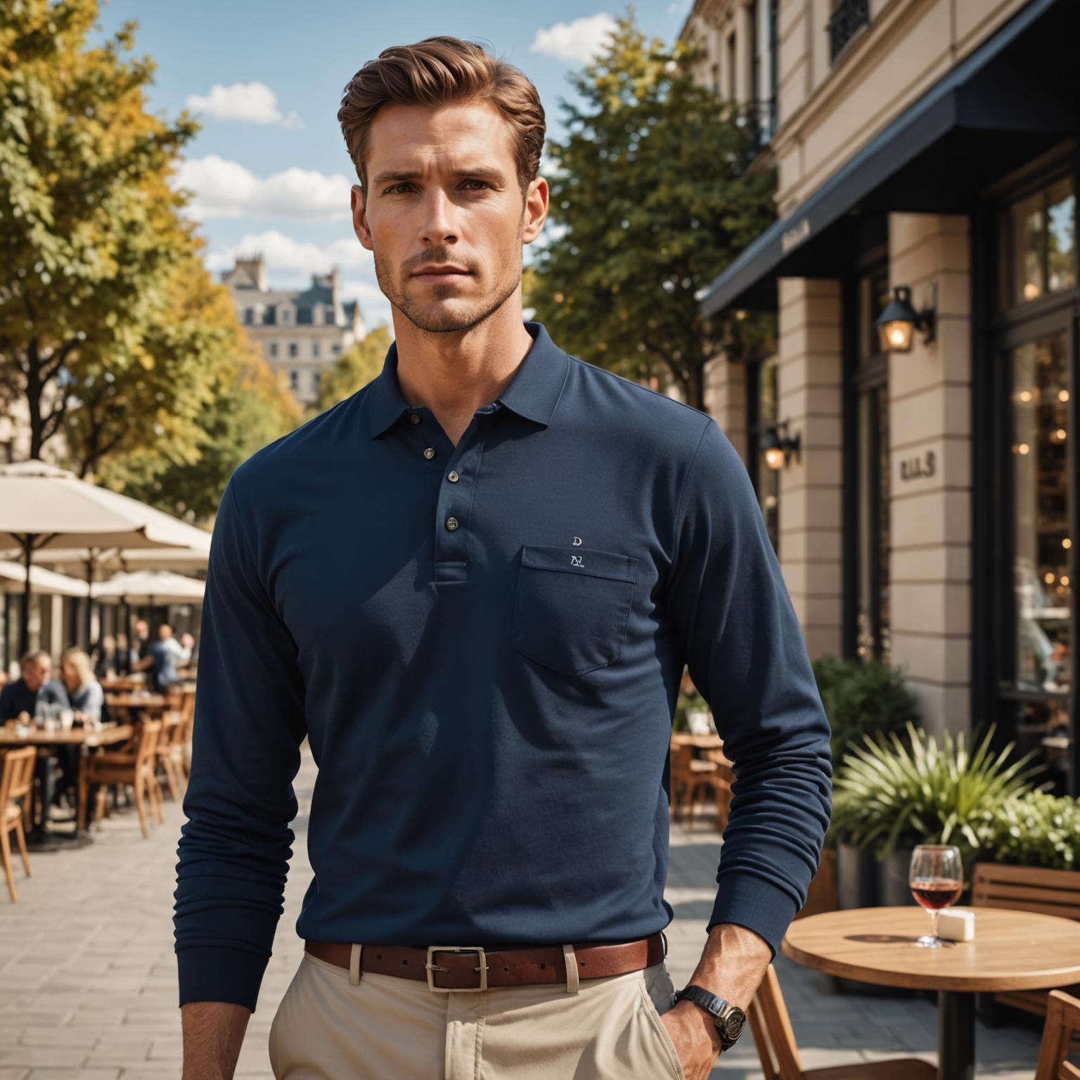 long sleeve polo shirt with pocket, men's polo shirts with pocket, luxury polo shirt with pocket