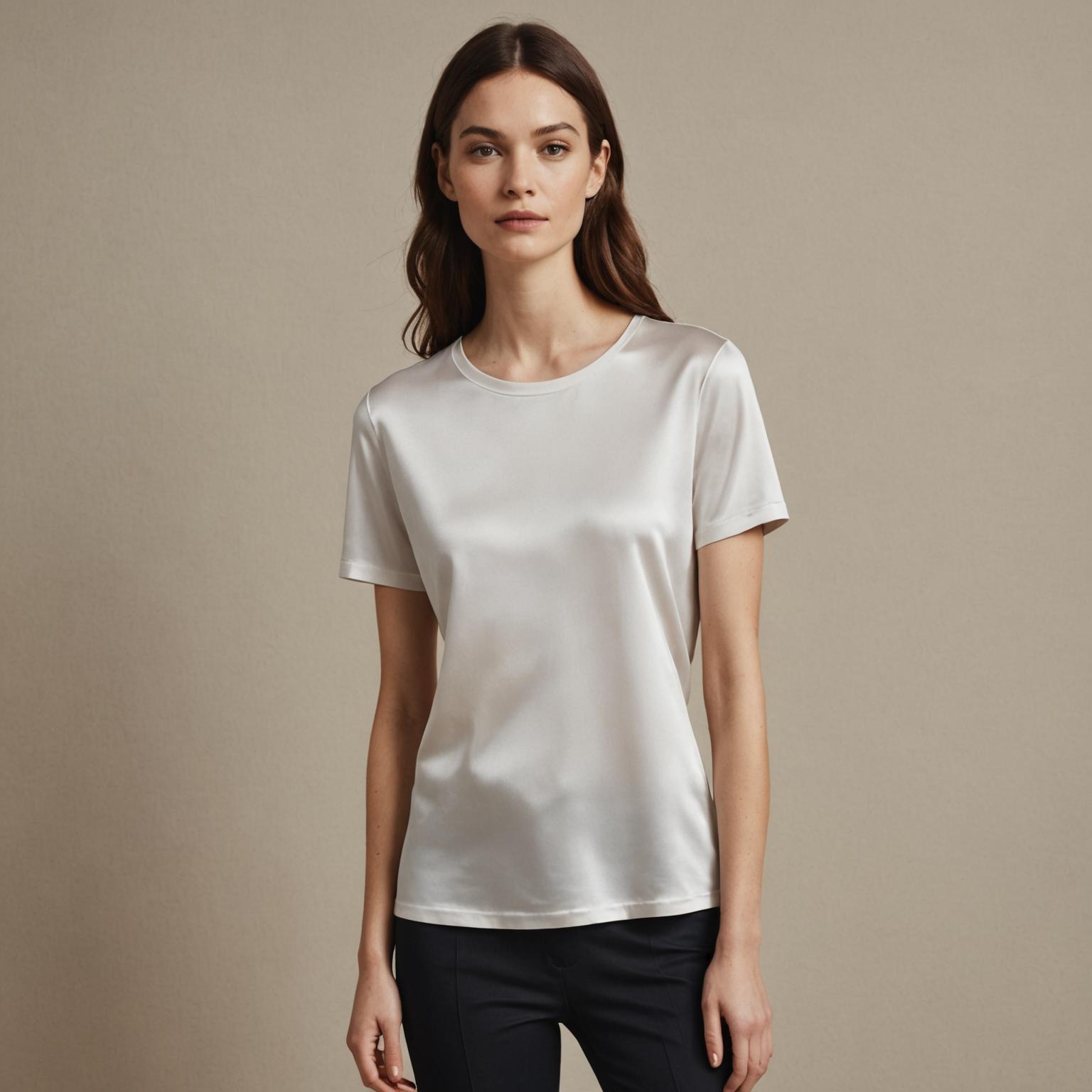 mulberry silk t shirt, luxury silk tees, smooth silk t shirt