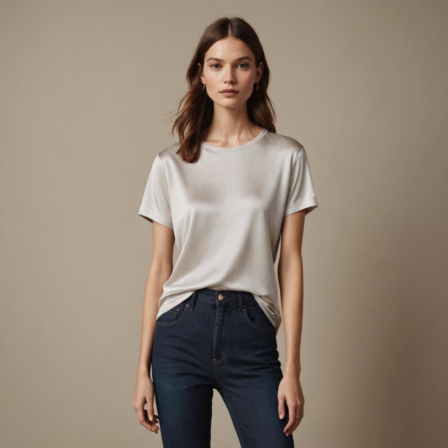 mulberry silk t shirt, luxury silk tees, smooth silk t shirt