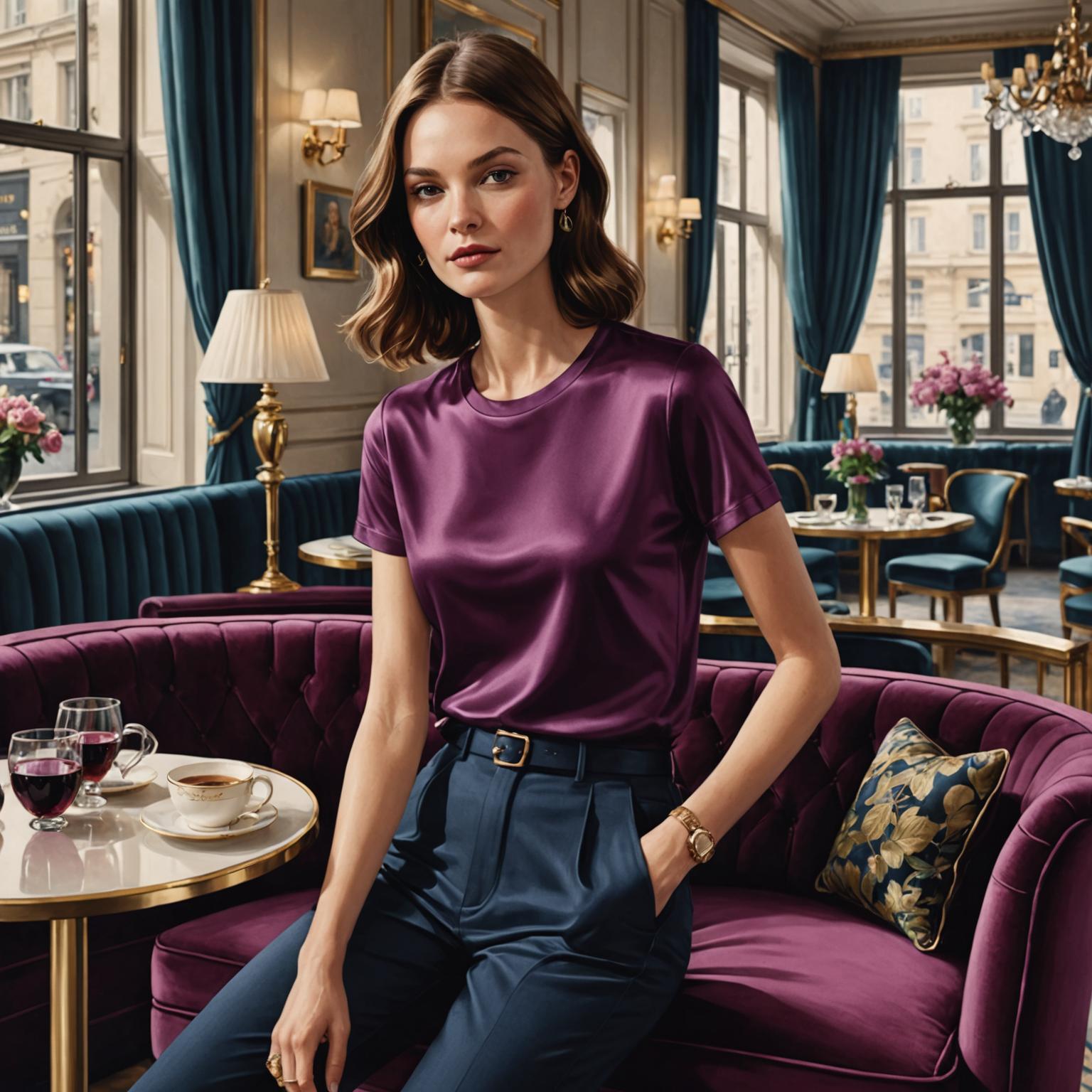 mulberry silk t shirt, luxury silk tees, smooth silk t shirt