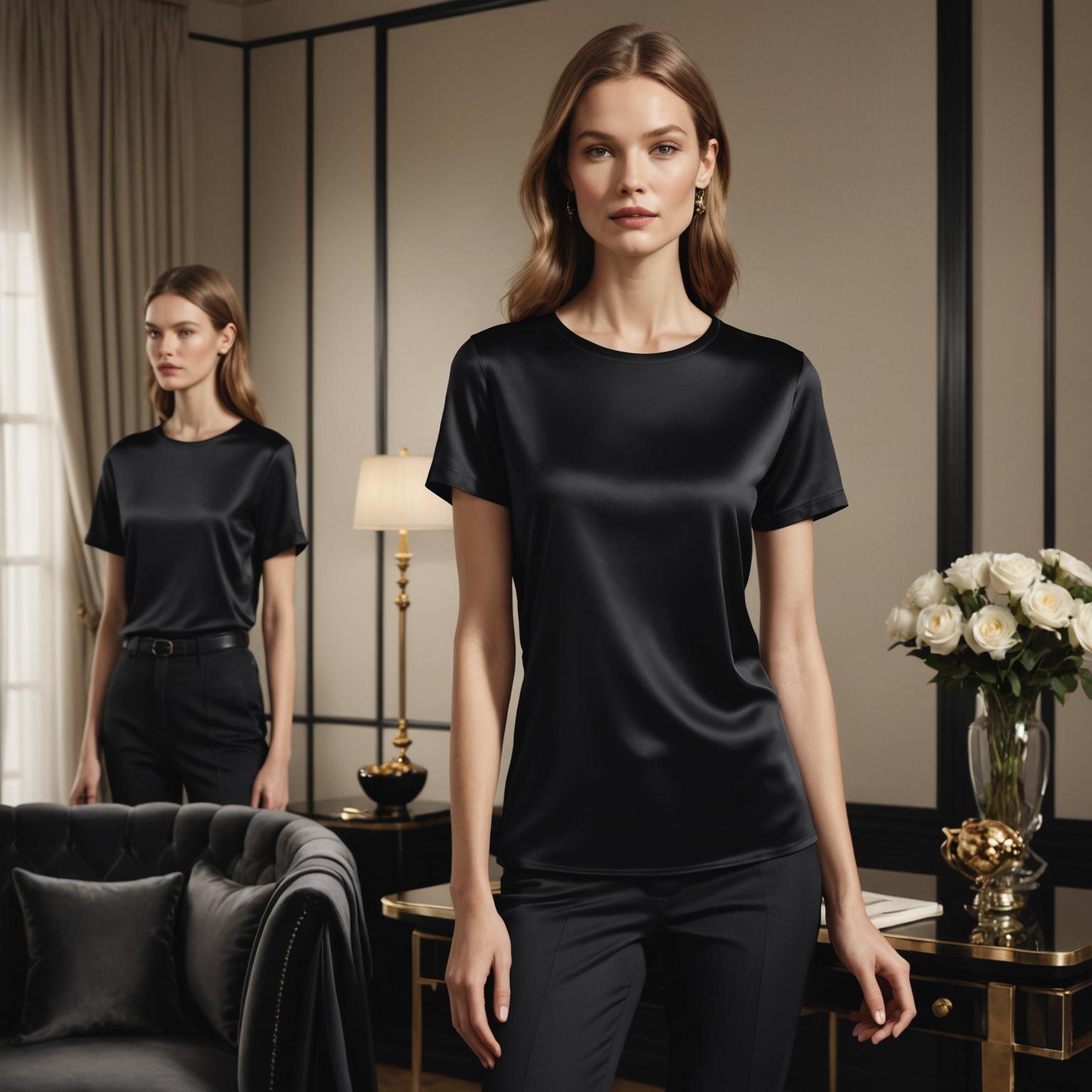 mulberry silk t shirt, luxury silk tees, smooth silk t shirt