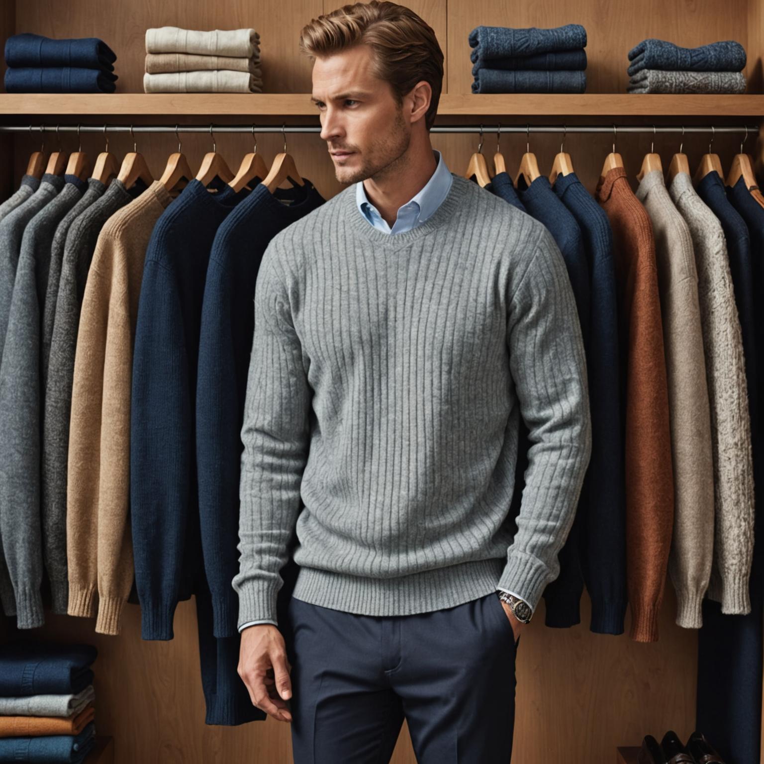 Elevate Style with Luxury Men's Knit Pullover Collection