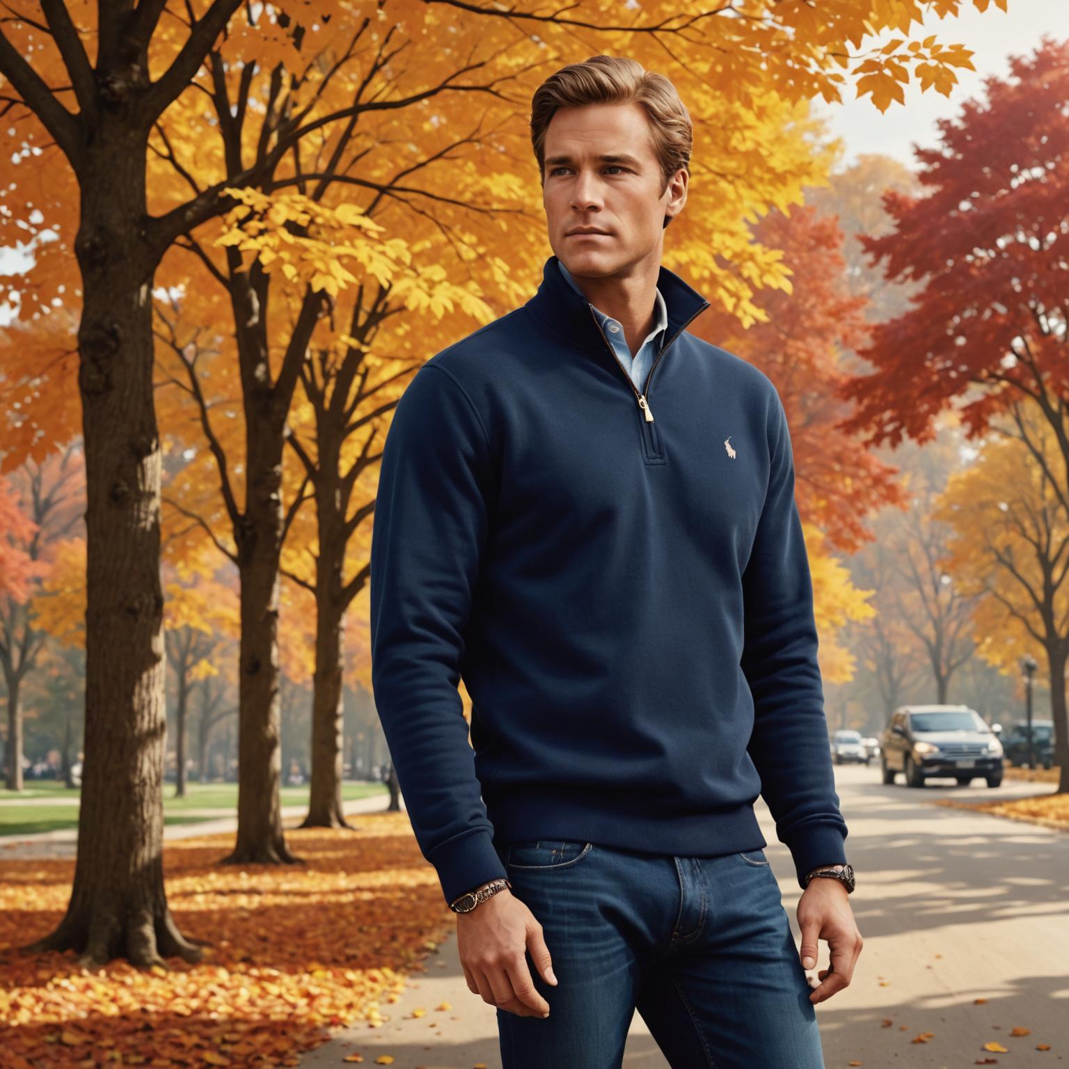 Ralph Lauren quarter zip sweatshirt, Ralph Lauren sweatshirts for men, Ralph Lauren athletic wear, comfortable Ralph Lauren apparel