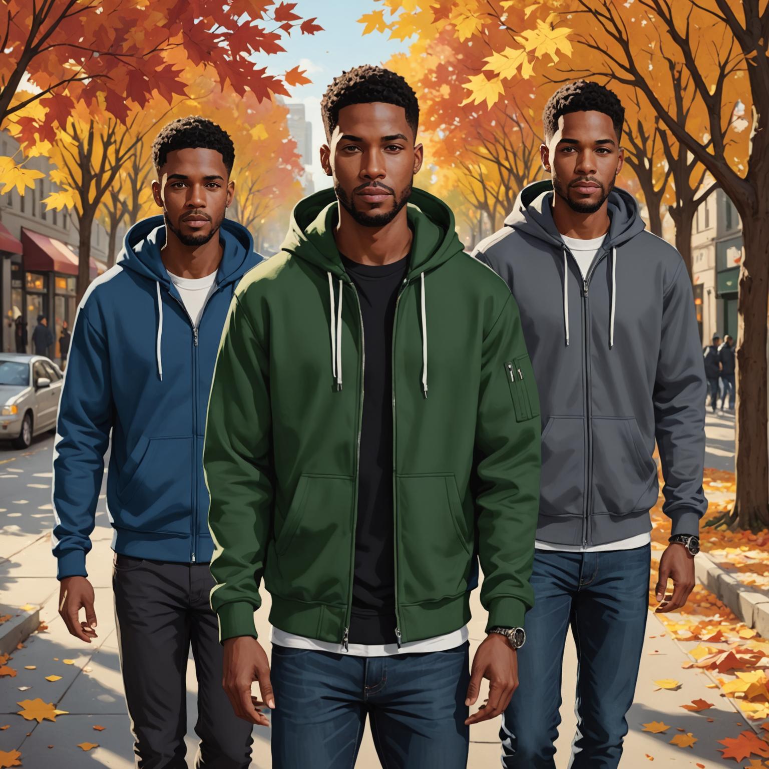 Hoodies elegantes y versátiles con cremallera para hombres