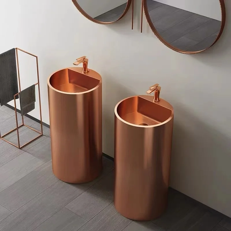 Luxury Round Stainless Steel Pedestal Basin: Elegance Redefined