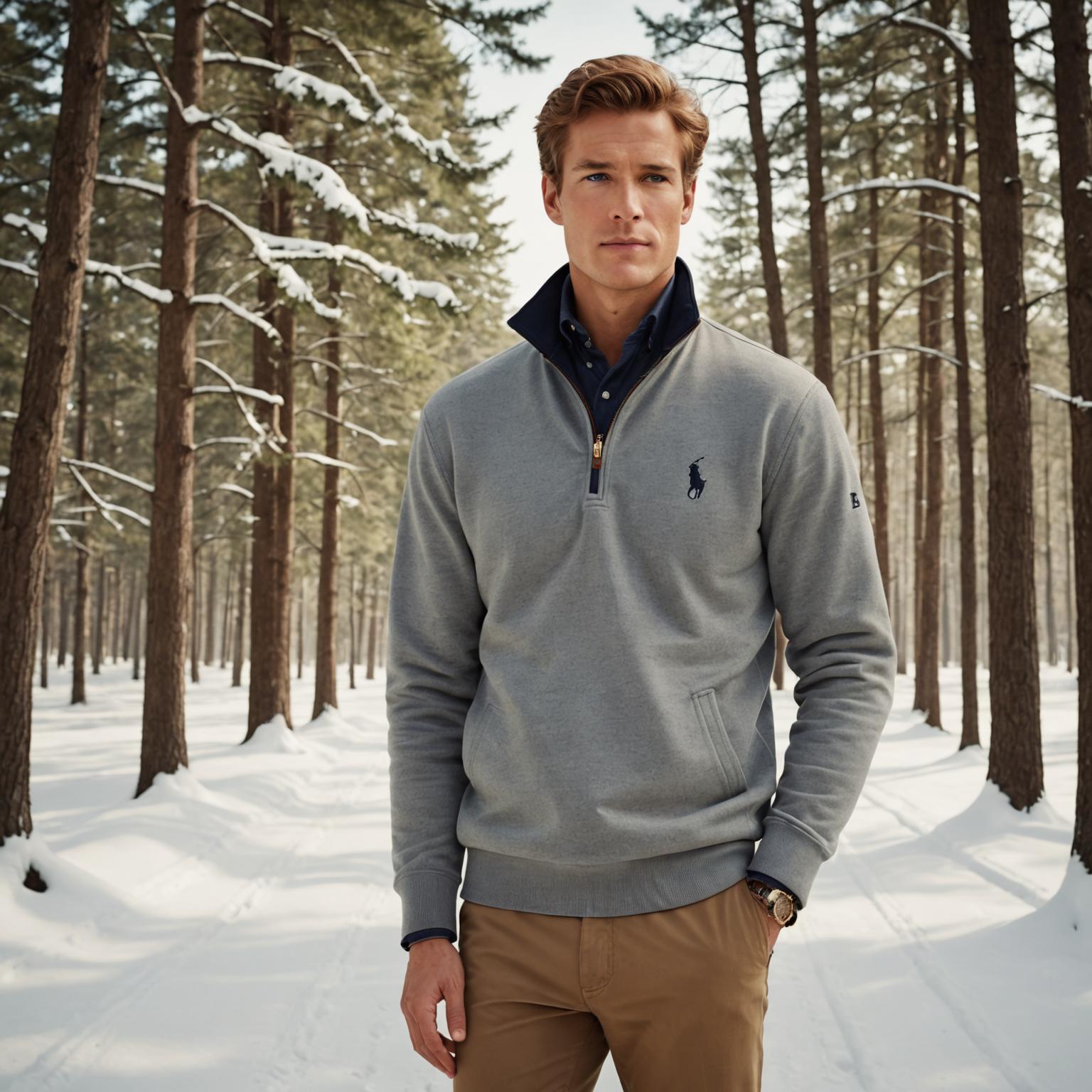 quarter zip sweatshirt, Ralph Lauren winter collection, Ralph Lauren sweatshirt