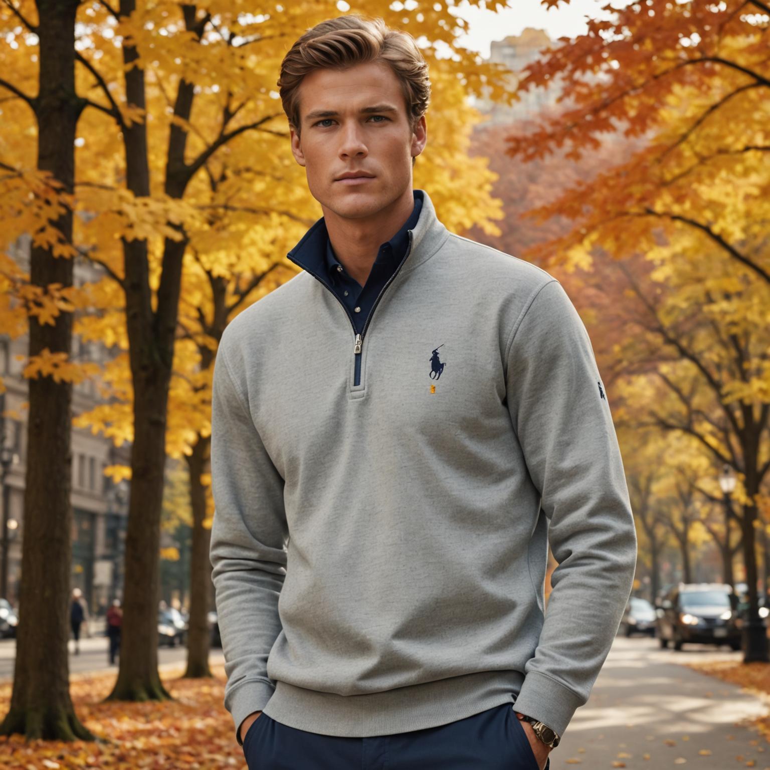 quarter zip sweatshirt, Ralph Lauren winter collection, Ralph Lauren sweatshirt