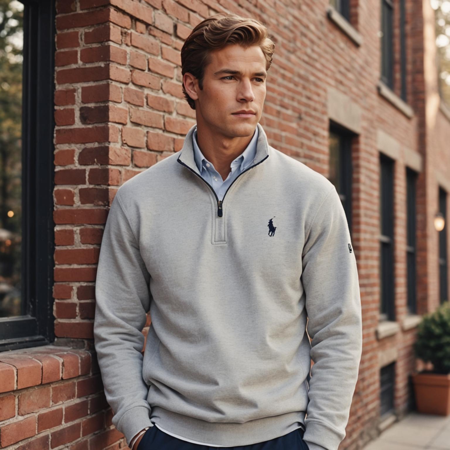 quarter zip sweatshirt, Ralph Lauren winter collection, Ralph Lauren sweatshirt
