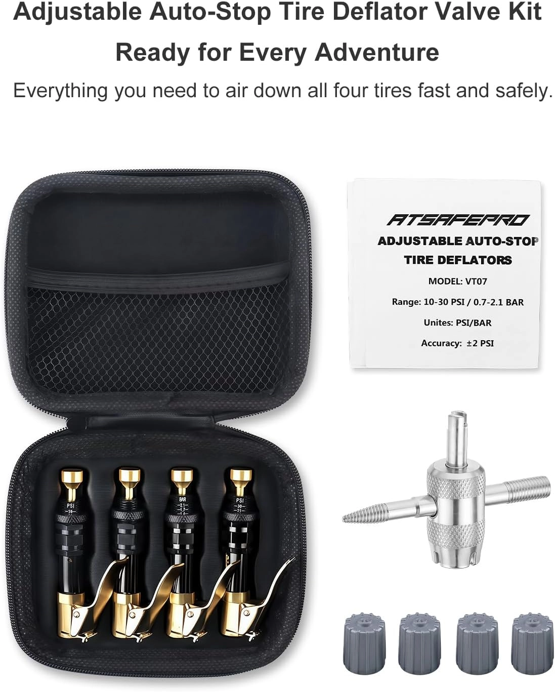 Tire Deflator with Air Chuck