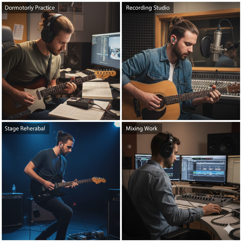 fones de ouvido de monitor para guitarristas