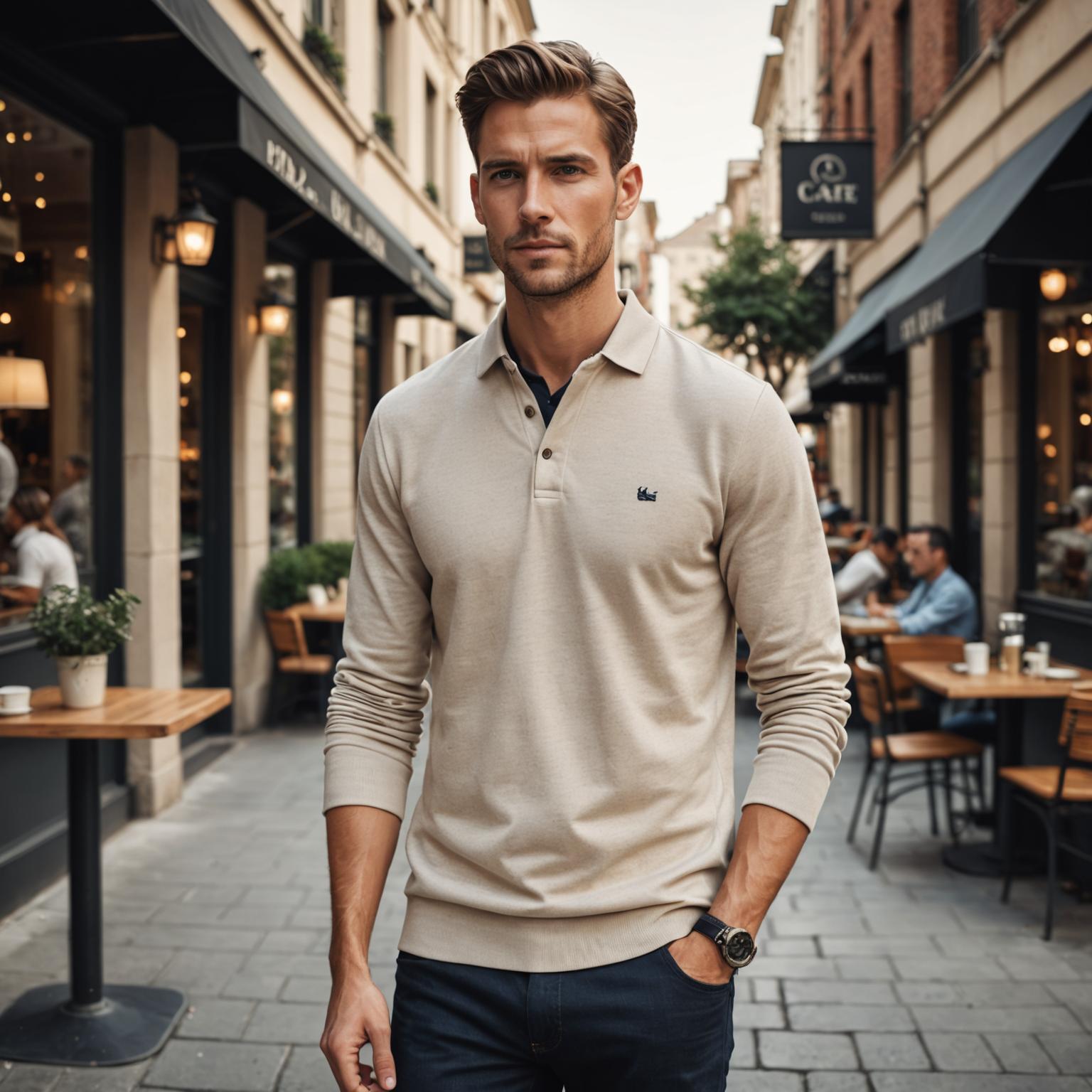 polo de punto, polo de suéter casual, polo de suéter para hombre