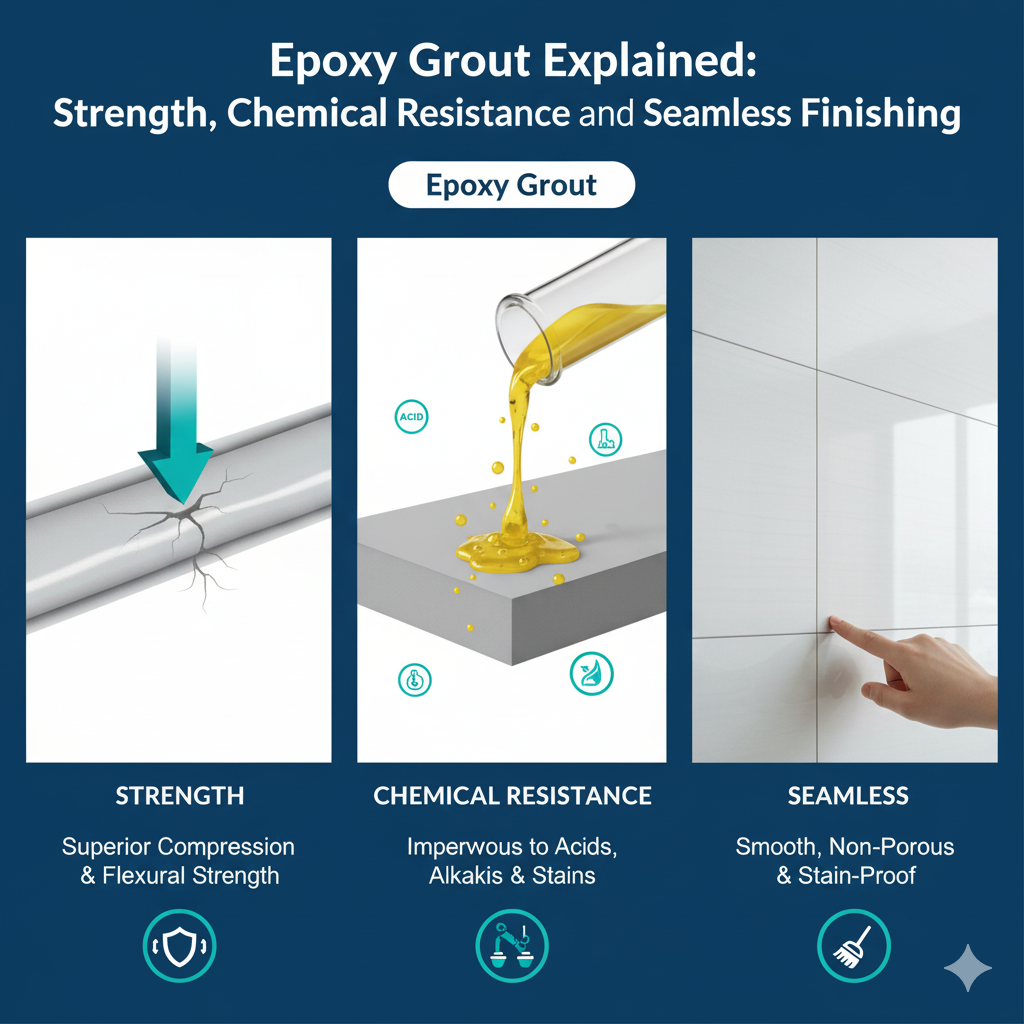 Epoxy Grout Explained: Strength, Chemical Resistance, and Seamless Finishing