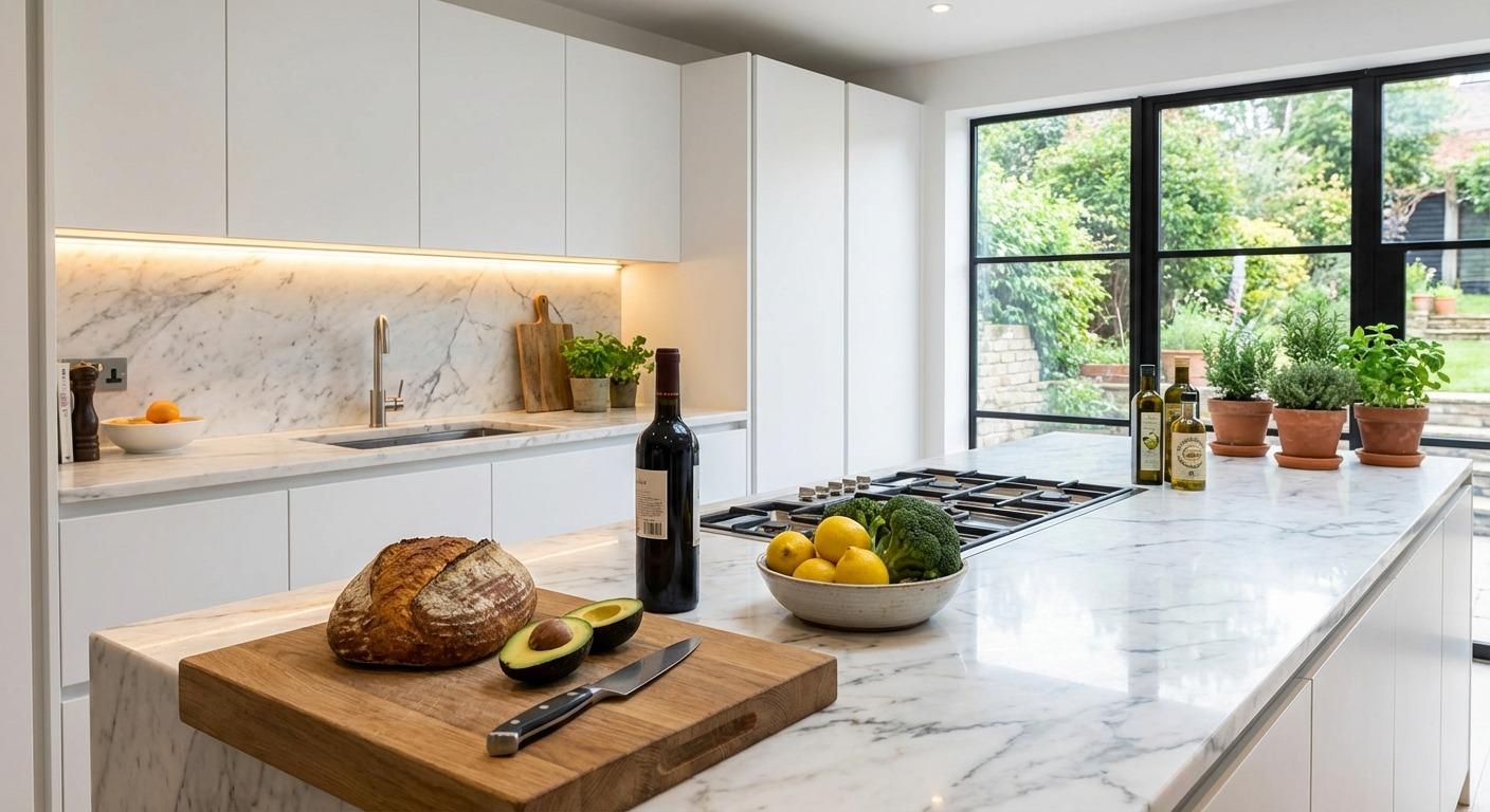 Built-In Gas Stove: Elevate Kitchen Design with Marble Collection