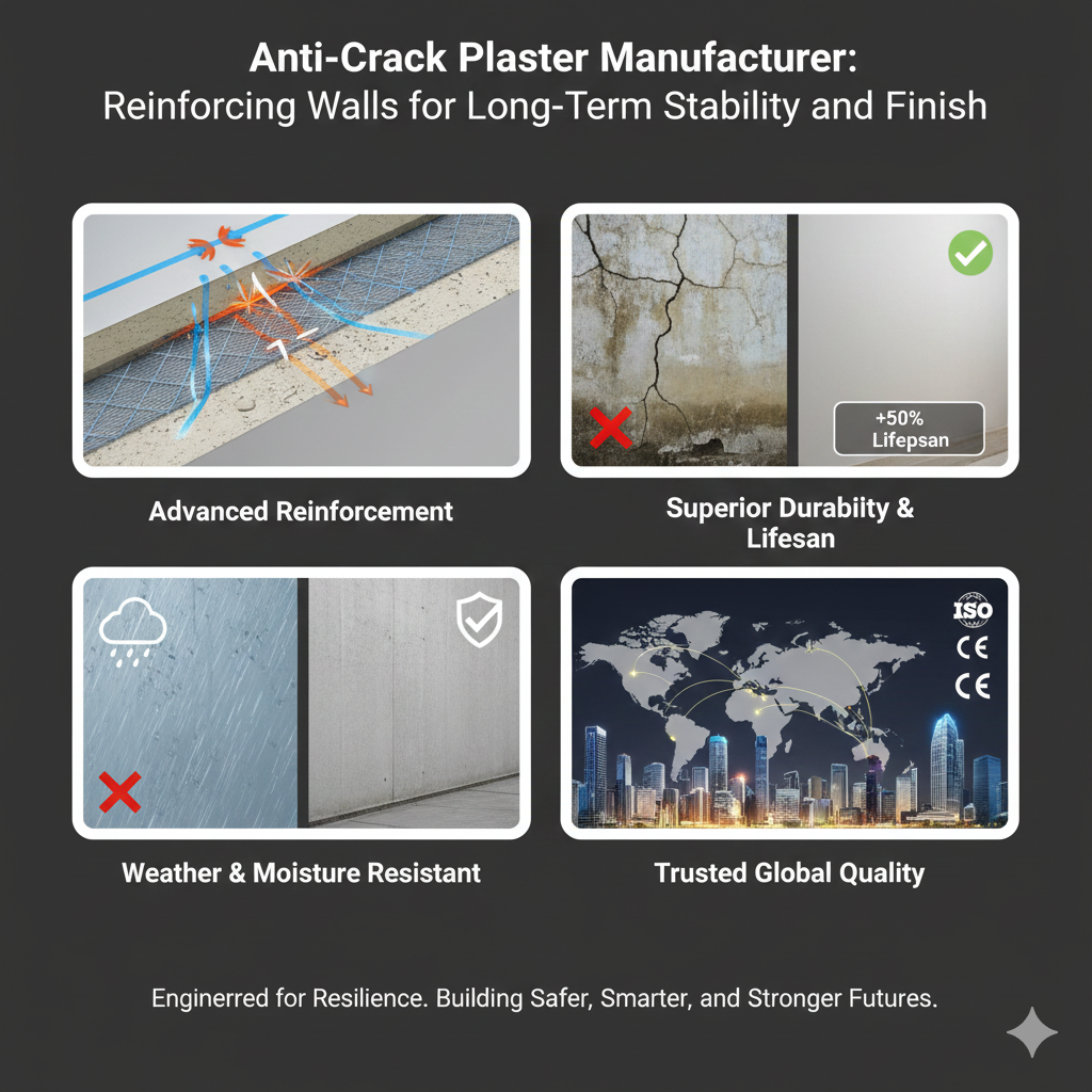 Fabricante de gesso anti-rachadura: Paredes de reforço para estabilidade e acabamento a longo prazo
