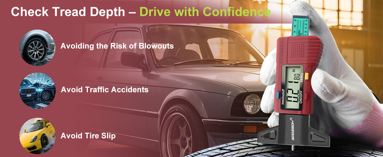 GODESON Tire tread depth gauge