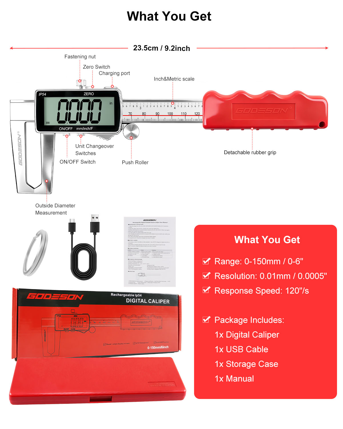 GODESON Digital Caliper: A Practical Rechargeable Measuring Tool GODESON Digital Caliper: A Practical Rechargeable Measuring Tool