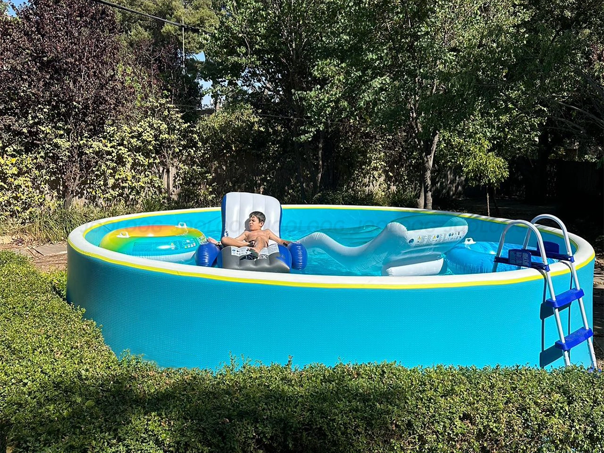 baignoire gonflable glacée