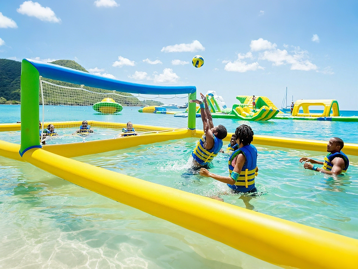 Terrain de volley-ball aquatique gonflable