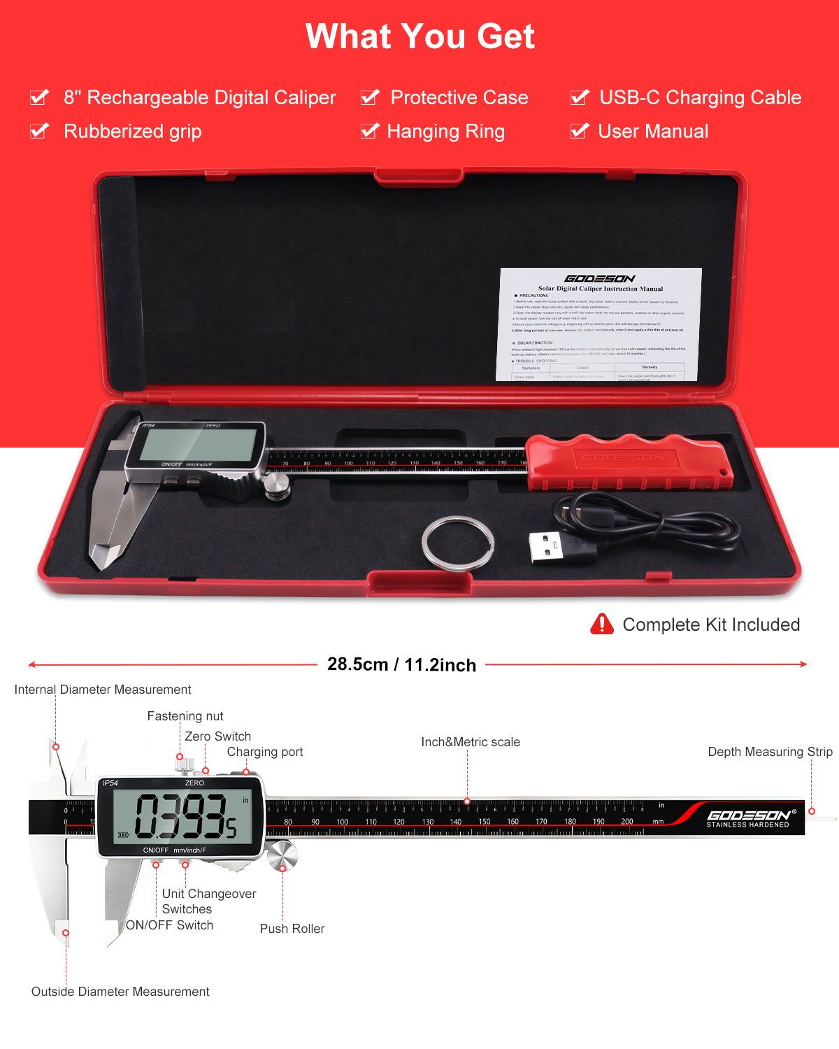 GODESOn Digitaler Messschieber