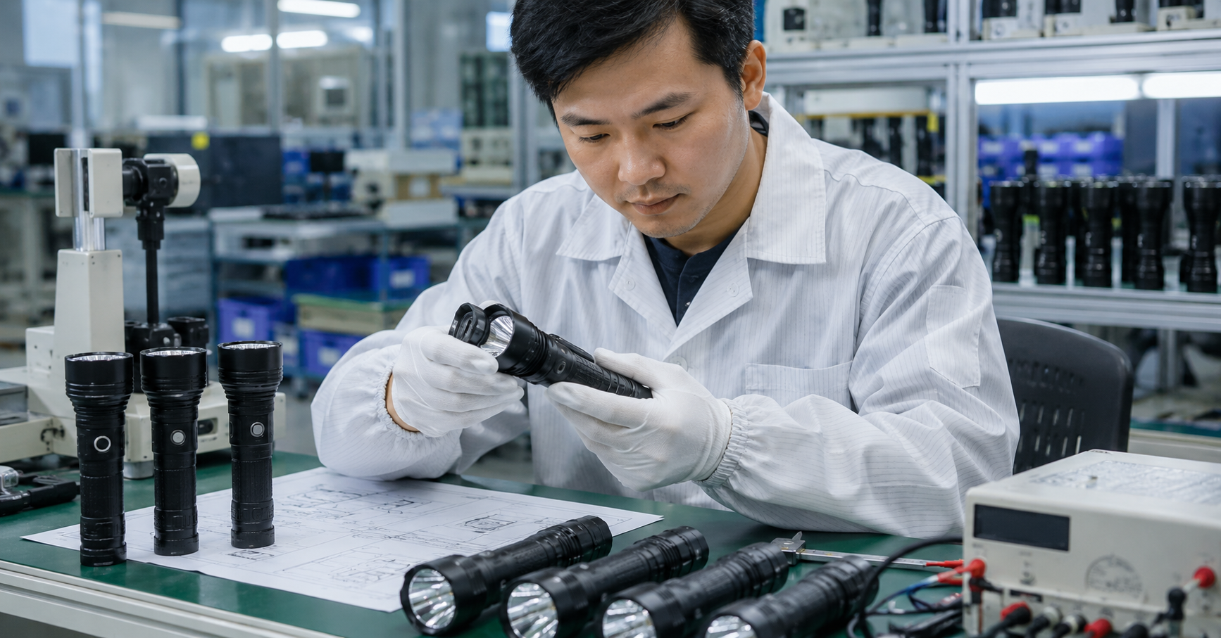 Person standing in a factory with machinery in the background Person standing in a factory with machinery in the background