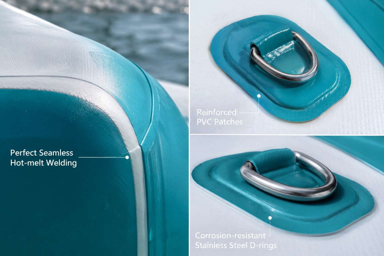 Reinforced double-layered airtight PVC seams