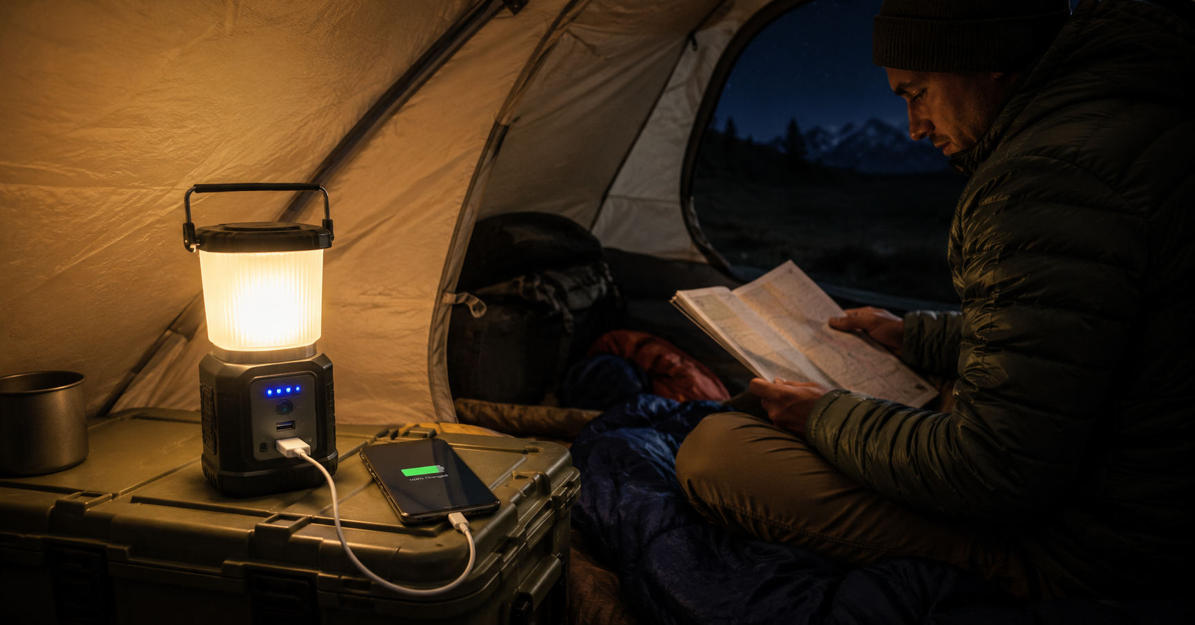camping light with power bank, emergency lantern with power bank