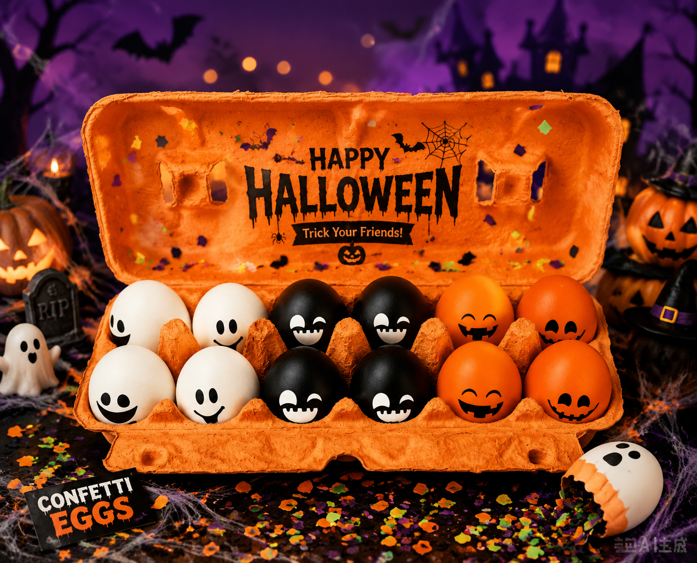 SPOOKY CONFETTI EGGS